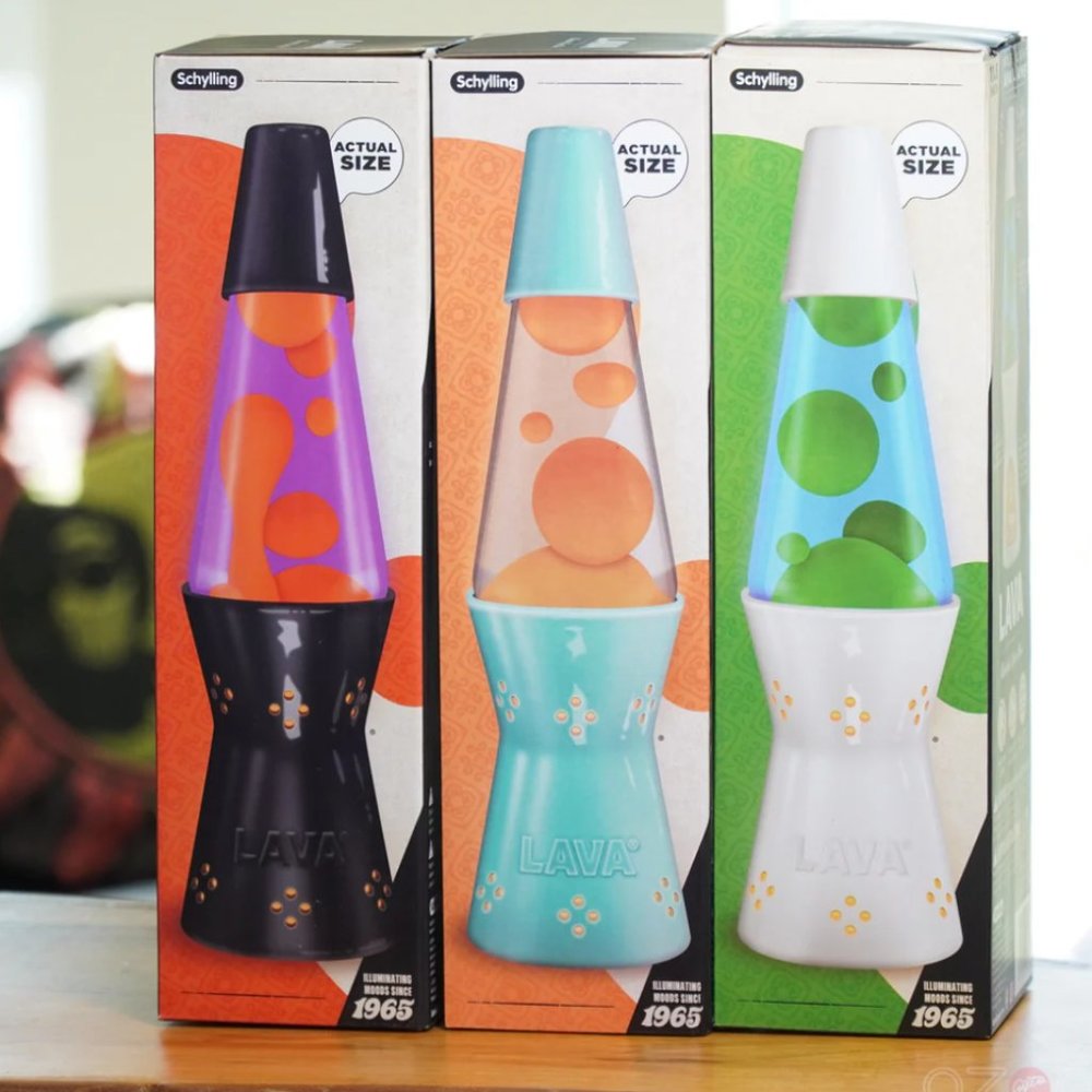 Candle Light Lava Lamp New In Box | White Base | Blue and Green Lava